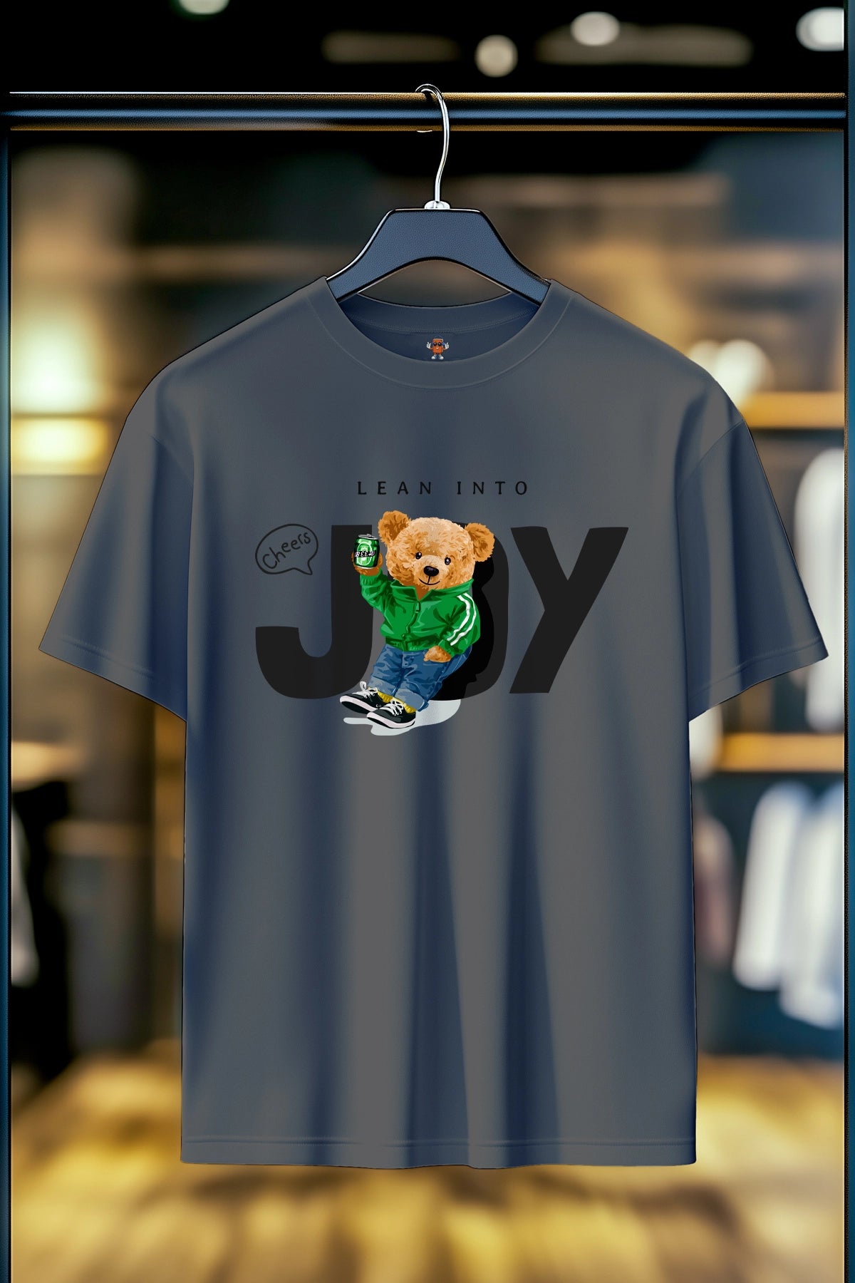 TEDDY BEAR LEAN INTO JOY | SIRT BASKILI UNISEX T-SHIRT