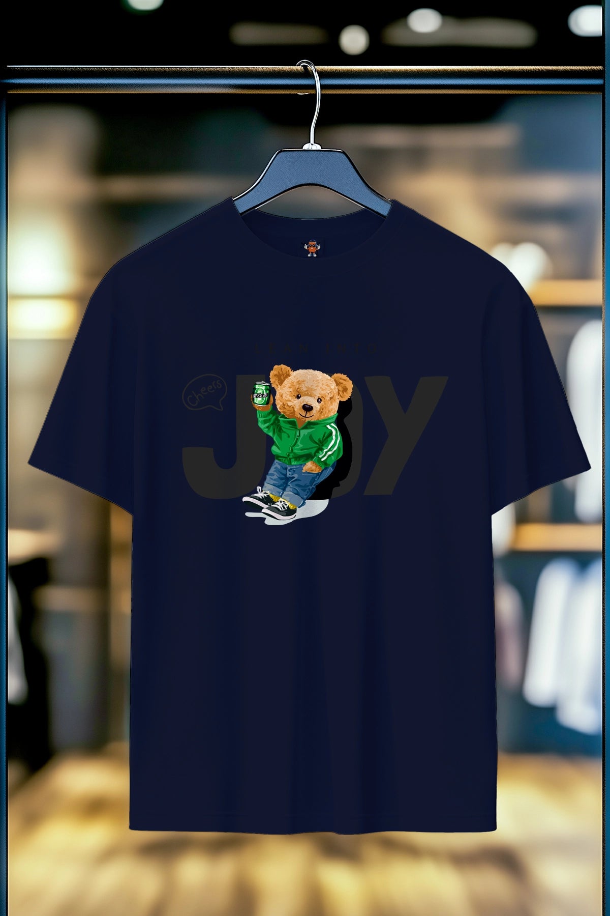 TEDDY BEAR LEAN INTO JOY | SIRT BASKILI UNISEX T-SHIRT