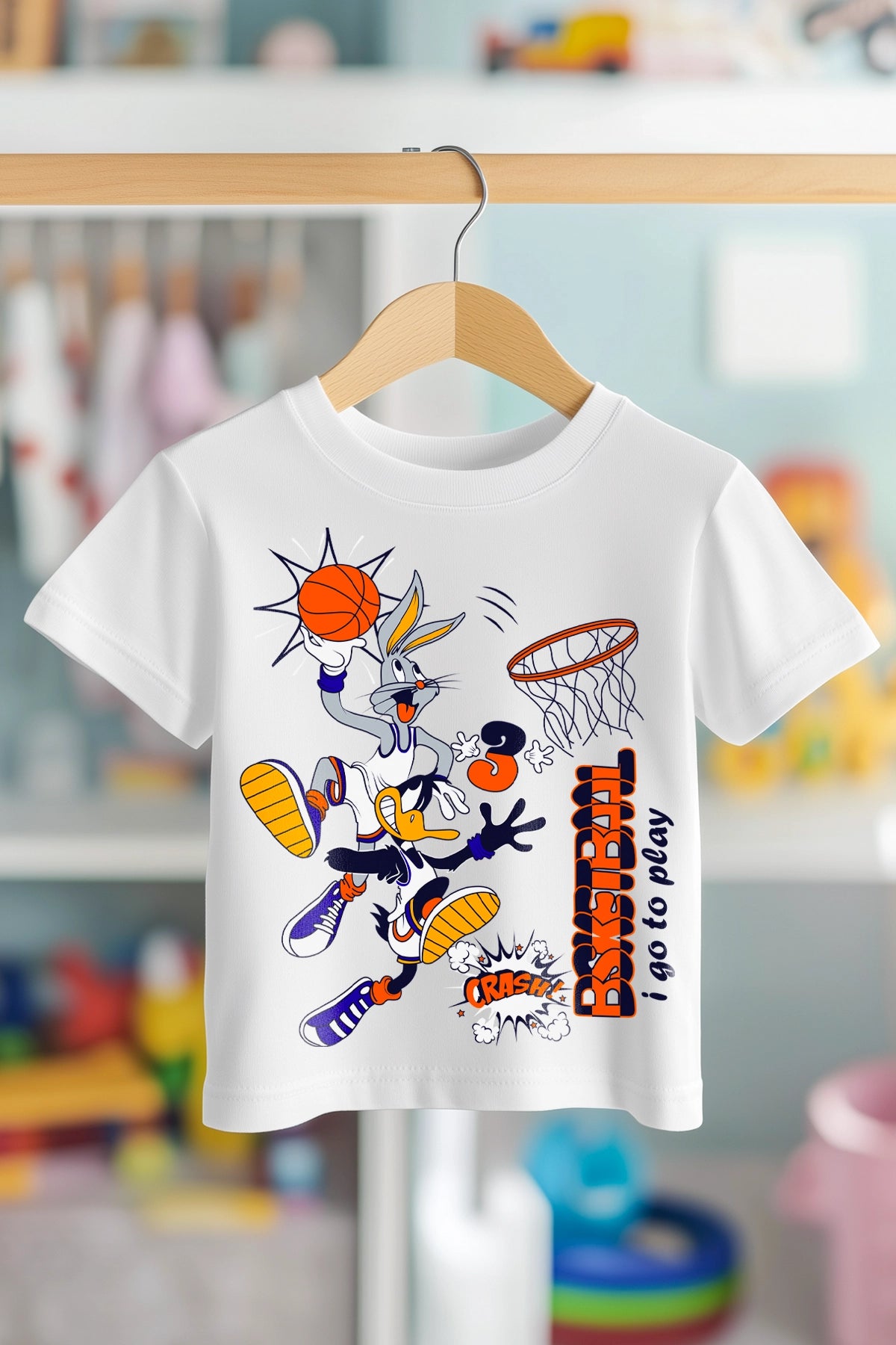BUNNY VE DAFFY BASKETBOL | PREMIUM KALİTE ÇOCUK TİŞÖRTÜ