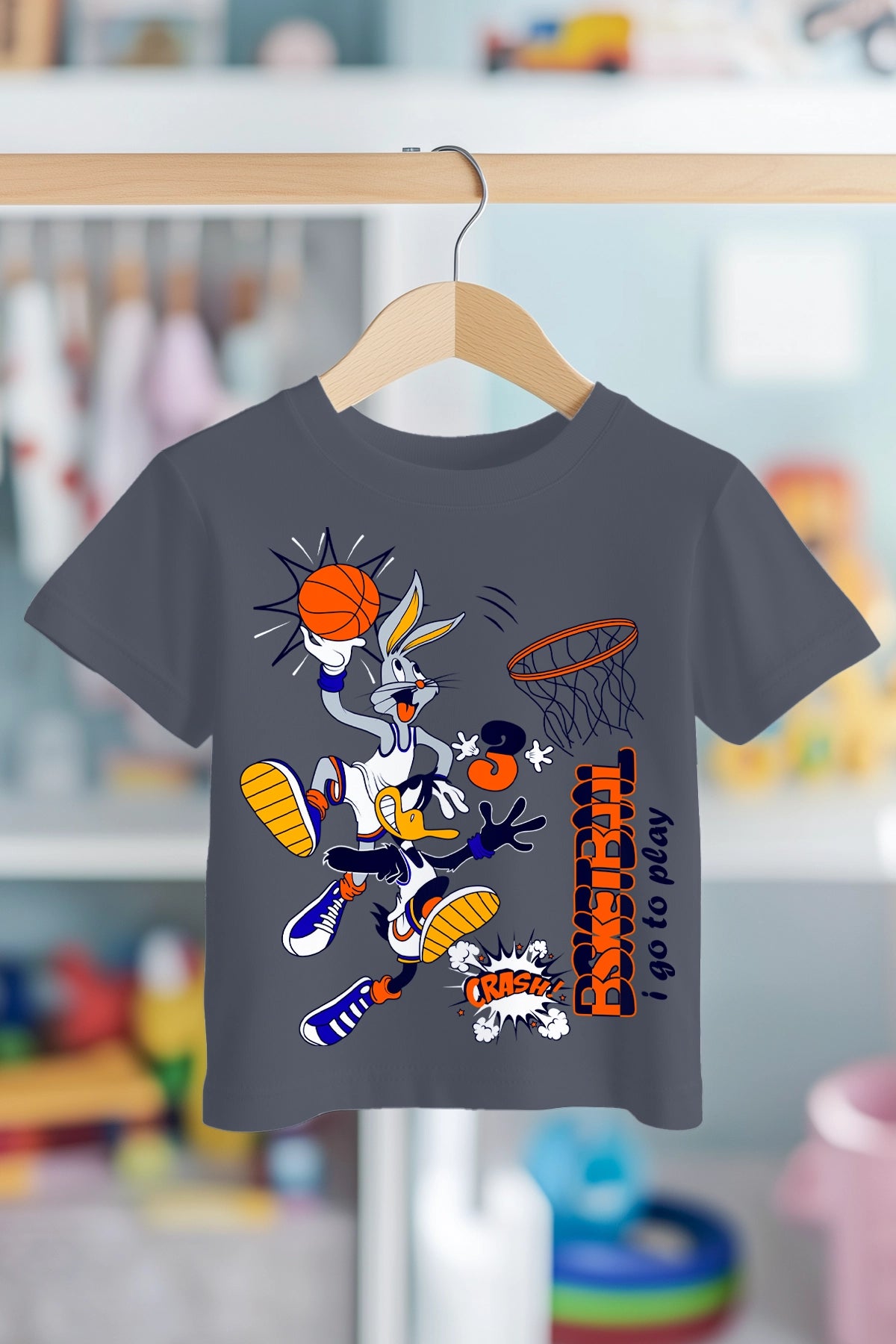 BUNNY VE DAFFY BASKETBOL | PREMIUM KALİTE ÇOCUK TİŞÖRTÜ