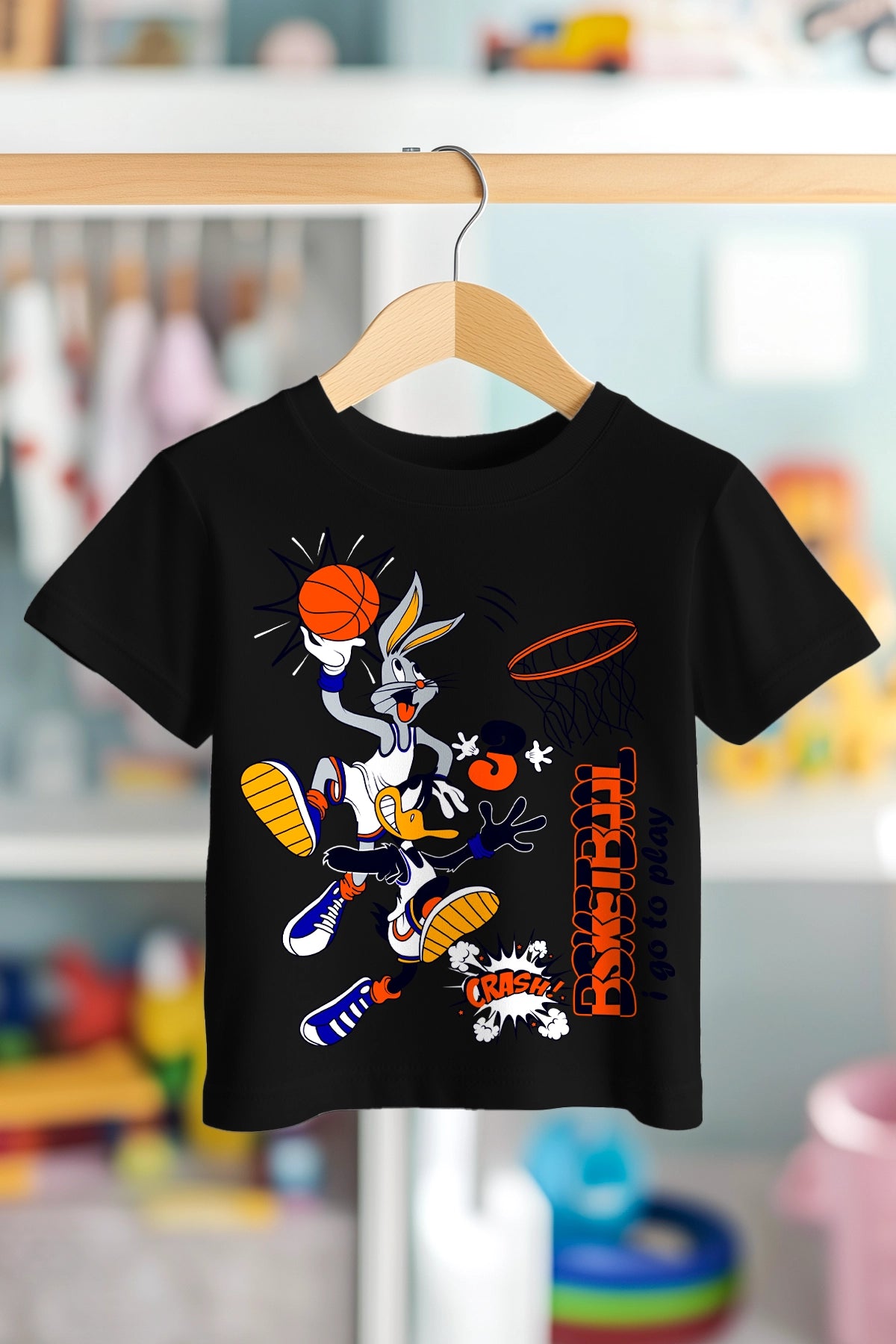 BUNNY VE DAFFY BASKETBOL | PREMIUM KALİTE ÇOCUK TİŞÖRTÜ